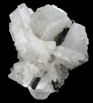 Albite with Aegirine from De-Mix Quarry, Mont Saint-Hilaire, Qubec, Canada