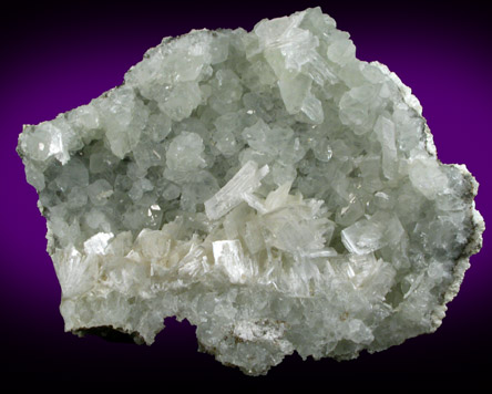 Pectolite on Datolite from Millington Quarry, Bernards Township, Somerset County, New Jersey