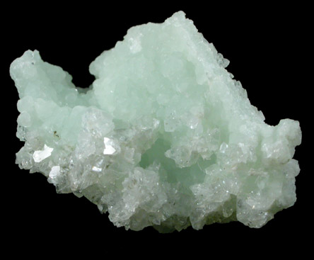 Apophyllite on Prehnite from Woodbury Traprock Quarry, east of Woodbury, Litchfield County, Connecticut
