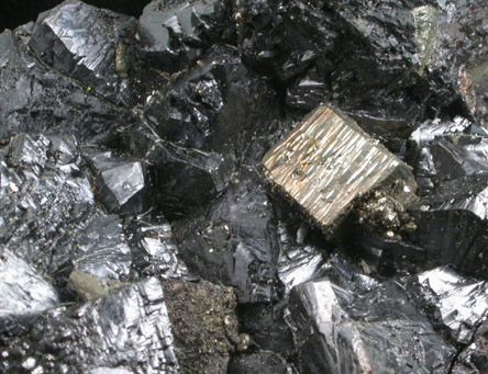 Pyrite, Sphalerite, Calcite from Nanisivik Mine, Block 11 south, Baffin Island, Nunavut, Canada