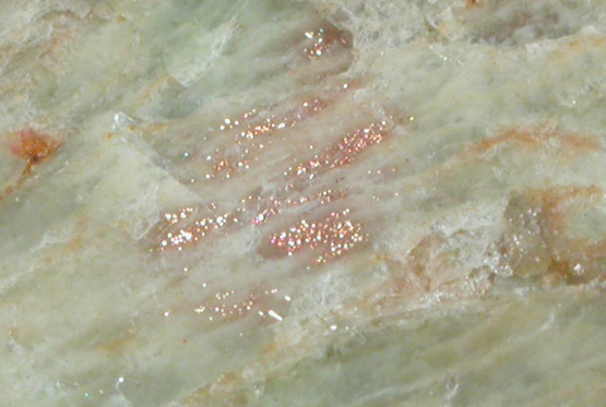 Microcline var. Sunstone from Mineral Hill, Media, Delaware County, Pennsylvania