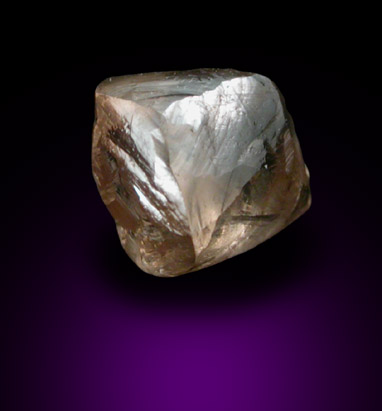 Diamond (0.71 carat brown complex crystal) from Northern Cape Province, South Africa