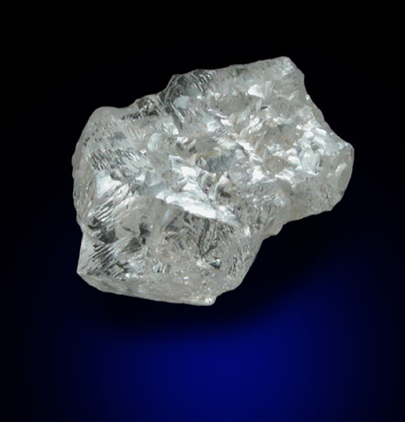 Diamond (1.01 carat intergrown colorless cubic crystals) from Magna Egoli Mine, Zimmi property along the Sewa River, Sierra Leone