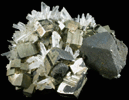 Pyrite with Chalcocite coating and Quartz from Huaron District, Cerro de Pasco Province, Pasco Department, Peru
