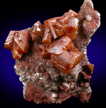 Wulfenite on Calcite from Sierra de Los Lamentos, Chihuahua, Mexico