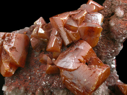 Wulfenite on Calcite from Sierra de Los Lamentos, Chihuahua, Mexico
