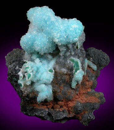 Quartz over Chrysocolla from Ray Mine, Mineral Creek District, Pinal County, Arizona