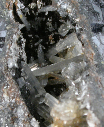 Anglesite in Galena from Machen Quarry, Caerphilly, Wales