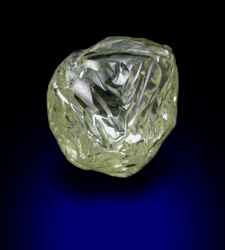 Diamond (2.09 carat light-fancy yellow complex crystal) from Northern Cape Province, South Africa