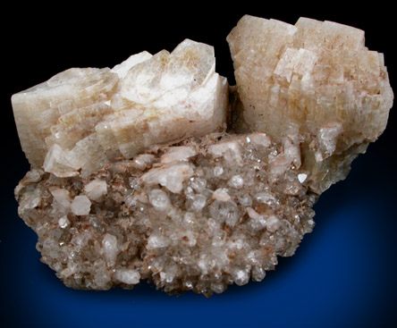 Heulandite-Ca on Quartz from Prospect Park Quarry, Prospect Park, Passaic County, New Jersey