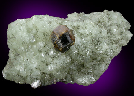 Sphalerite on Prehnite from Millington Quarry, Bernards Township, Somerset County, New Jersey