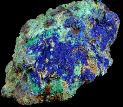 Azurite and Malachite from Omega Mine, Helvetia District, Pima County, Arizona
