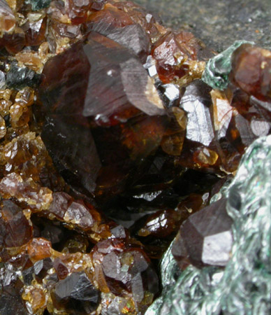 Grossular Garnet with Clinochlore from Virginia Lime and Marble Quarry, 1 mile south of Mountville, Loudoun County, Virginia