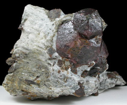 Almandine Garnet with Staurolite from Green's Farm, 750 m. ESE of Roxbury Falls, Roxbury, New Haven County, Connecticut