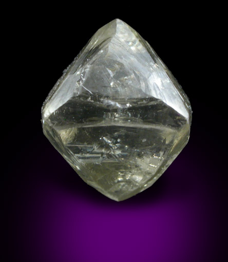 Diamond (3.34 carat green-gray octahedral crystal) from Northern Cape Province, South Africa