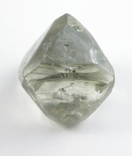 Diamond (3.34 carat green-gray octahedral crystal) from Northern Cape Province, South Africa