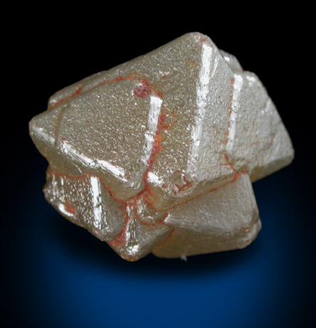 Diamond (6.66 carat green-brown intergrown octahedral crystals) from Mbuji-Mayi (Miba), Democratic Republic of the Congo