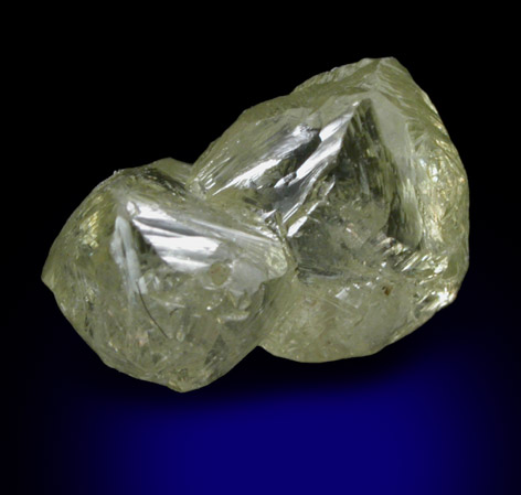 Diamond (2.72 carat yellow intergrown macle and octahedral crystals) from Northern Cape Province, South Africa