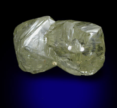 Diamond (2.72 carat yellow intergrown macle and octahedral crystals) from Northern Cape Province, South Africa