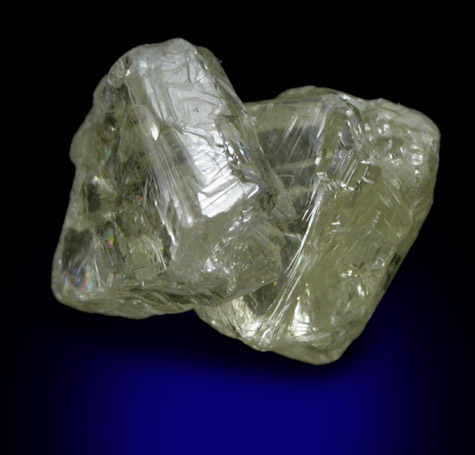 Diamond (3.98 carat yellow intergrown macle crystals) from Northern Cape Province, South Africa