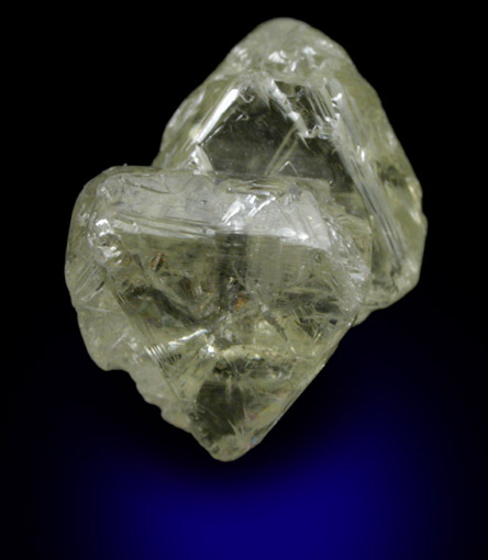 Diamond (3.98 carat yellow intergrown macle crystals) from Northern Cape Province, South Africa