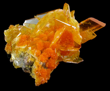 Wulfenite with Mimetite from San Francisco Mine, Cerro Prieto, north of Cucurpe, Sonora, Mexico