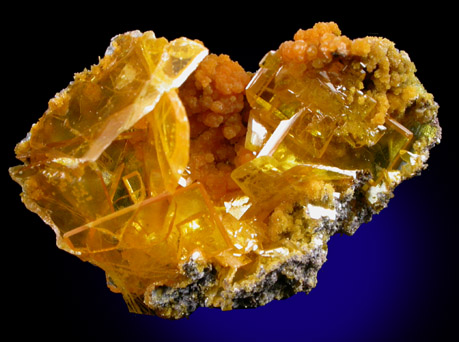 Wulfenite with Mimetite from San Francisco Mine, Cerro Prieto, north of Cucurpe, Sonora, Mexico