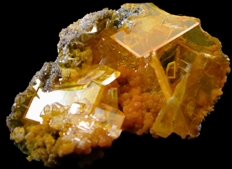 Wulfenite with Mimetite from San Francisco Mine, Cerro Prieto, north of Cucurpe, Sonora, Mexico