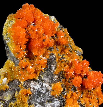 Mimetite and Wulfenite from San Francisco Mine, Cerro Prieto, north of Cucurpe, Sonora, Mexico