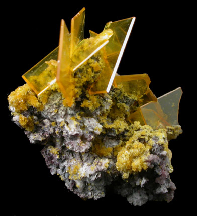 Wulfenite with Mimetite from San Francisco Mine, Cerro Prieto, north of Cucurpe, Sonora, Mexico