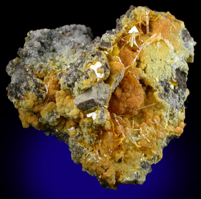 Mimetite and Wulfenite from San Francisco Mine, Cerro Prieto, north of Cucurpe, Sonora, Mexico