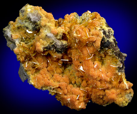 Mimetite and Wulfenite from San Francisco Mine, Cerro Prieto, north of Cucurpe, Sonora, Mexico