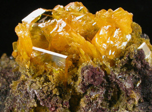 Wulfenite with Mimetite from San Francisco Mine, Cerro Prieto, north of Cucurpe, Sonora, Mexico