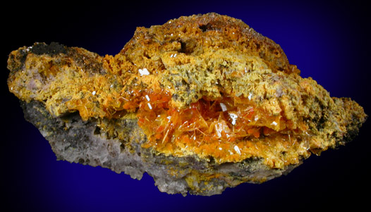 Wulfenite with Mimetite from San Francisco Mine, Cerro Prieto, north of Cucurpe, Sonora, Mexico