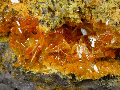 Wulfenite with Mimetite from San Francisco Mine, Cerro Prieto, north of Cucurpe, Sonora, Mexico