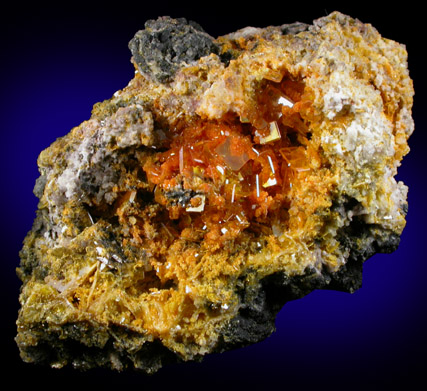 Wulfenite with Mimetite from San Francisco Mine, Cerro Prieto, north of Cucurpe, Sonora, Mexico