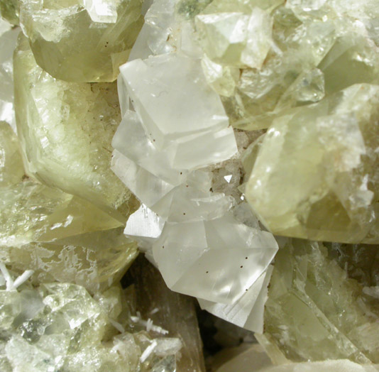 Calcite, Datolite, Calcite, Heulandite, Stilbite from Prospect Park Quarry, Prospect Park, Passaic County, New Jersey