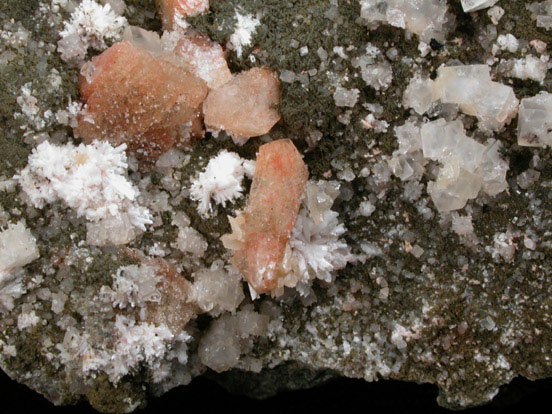 Heulandite-Ca, Calcite Laumontite, Datolite from Prospect Park Quarry, Prospect Park, Passaic County, New Jersey