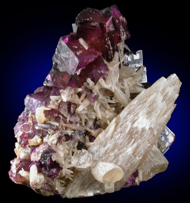 Fluorite with Calcite from Annabel Lee Mine, Harris Creek District, Hardin County, Illinois