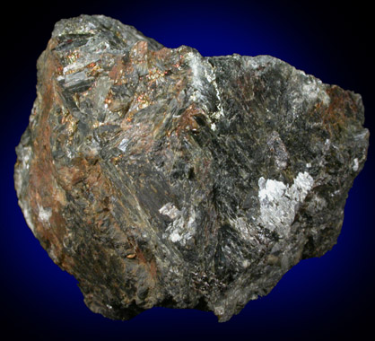 Anthophyllite, Bornite, Hornblende from Kongsberg, Buskerud, Norway (Type Locality for Anthophyllite)