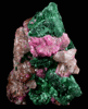 Malachite pseudomorphs after Calcite with Quartz and cobalt-rich Dolomite from Mashamba West Mine, 13 km west of Kolwezi, Katanga Copperbelt, Lualaba Province, Democratic Republic of the Congo