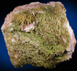 Pyromorphite on Barite from Rowley Mine, 20 km northwest of Theba, Painted Rock Mountains, Maricopa County, Arizona