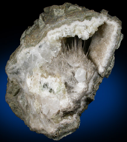 Natrolite, Prehnite, Calcite from New Street Quarry, Paterson, Passaic County, New Jersey