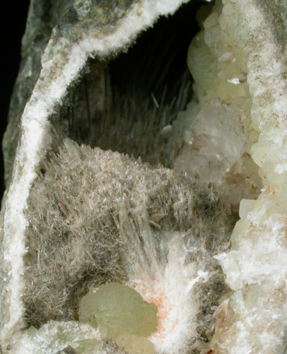 Natrolite, Prehnite, Calcite from New Street Quarry, Paterson, Passaic County, New Jersey