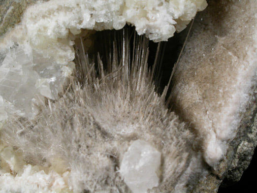 Natrolite, Prehnite, Calcite from New Street Quarry, Paterson, Passaic County, New Jersey