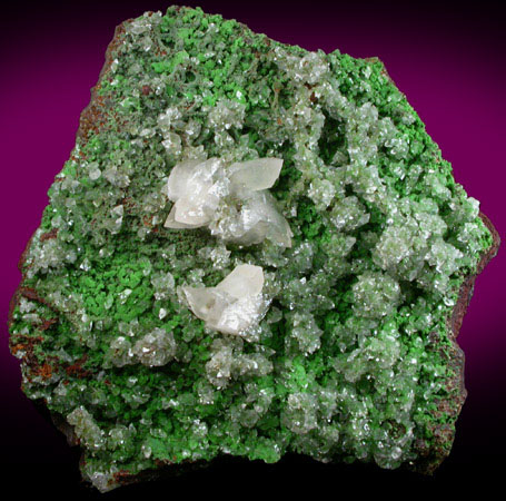 Calcite on Conichalcite from Mina Ojuela, Mapimi, Durango, Mexico