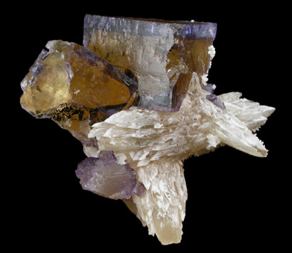 Fluorite with Calcite from Cave-in-Rock District, Hardin County, Illinois