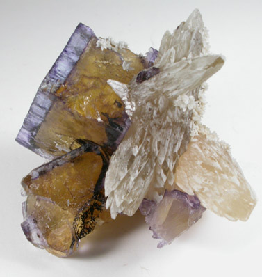 Fluorite with Calcite from Cave-in-Rock District, Hardin County, Illinois