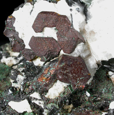 Chalcopyrite, Magnetite, Pyrite, Malachite, Calcite from French Creek Iron Mines, St. Peters, Chester County, Pennsylvania