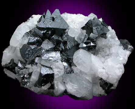 Hausmannite with Barite from N'Chwaning II Mine, Kalahari Manganese Field, Northern Cape Province, South Africa